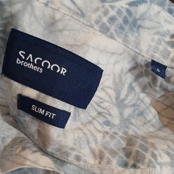 NWT Sacoor Brothers Blue Slim Fit Shirt - Picture 8 of 8